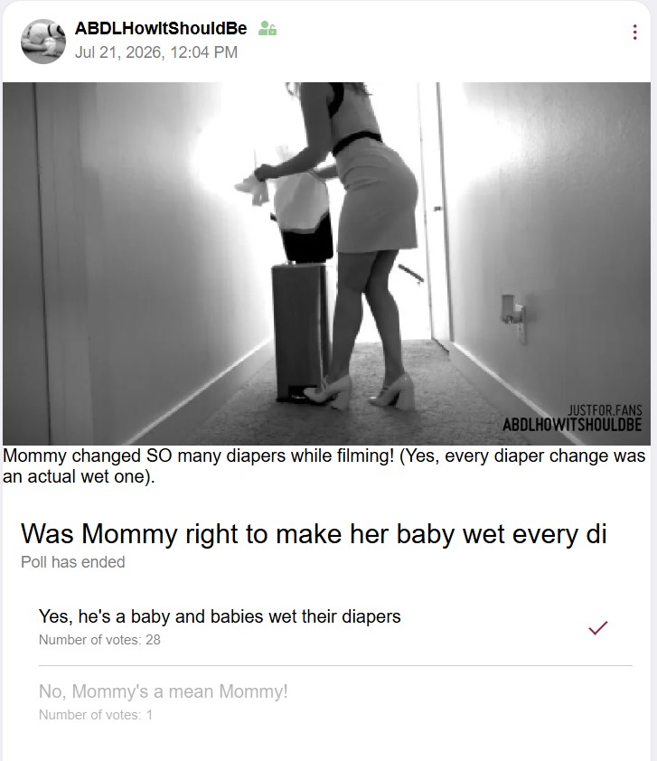 JuliaEdward13's tweet photo. Well, Mommy can't say she is surprised by those results! Mommy was right by a 28-1 margin!

#abdl #mdlb #femdom #diaper #diapers #ageplay #mommy https://t.co/vFVZaLkjSq