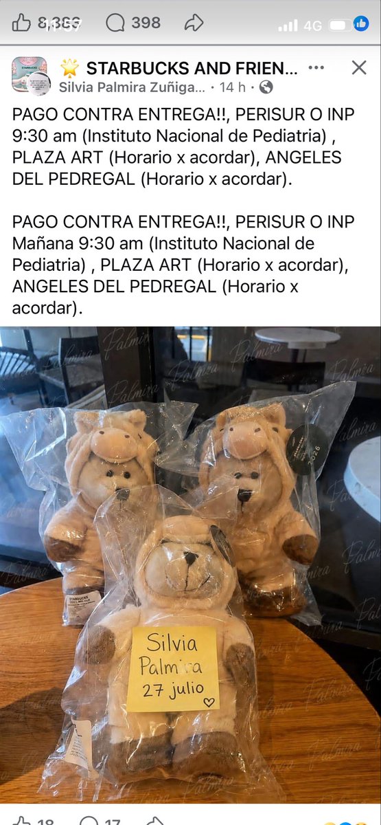 AsenethRamon's tweet photo. @StarbucksMex Con razón mucha gente no alcanzó oso 🙄🙄🙄😒😒 son un fraude ustedes https://t.co/dp9qx3EqY0