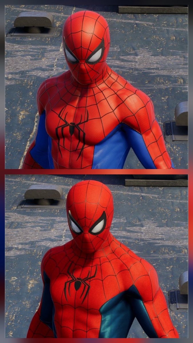 Hugoboyboss's tweet photo. True!

@bryanintihar @JamesStevenson @TheAgentOfDoom @insomniacgames 

Is there any possibility if you modify the suit model to match the one done with the "new red and blue" suit? Just to match the body type

Is less visible the chest muscles and more accurate to the film suit🙏🏻 https://t.co/tBP8FkJJ9P