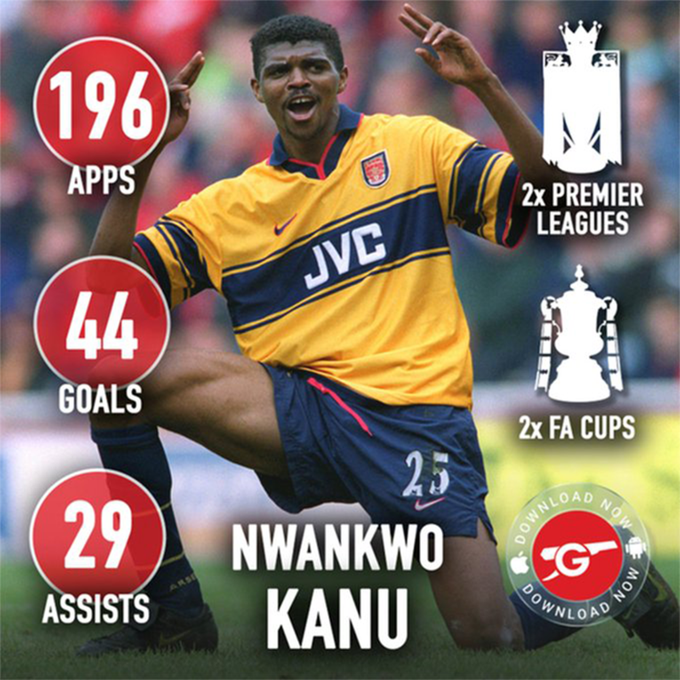 Gunnersc0m's tweet photo. "Playing for Arsenal under Arsène was incredible - two PLs, two FA cups, the Invincibles, playing with some of the best assembled players and influencing millions of fans in West Africa to support this great club."

Happy 50th birthday to Arsenal legend, @papilokanu 🎉🔴⚪ https://t.co/bnkLlxW4k5