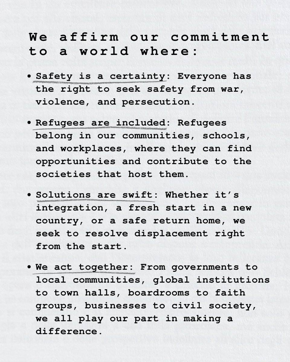 MelissaFleming's tweet photo. 75 years ago, the world made a promise to protect people forced to flee war, violence, &amp; persecution.

We must renew that promise for the record number of people forcibly displaced.

I support the 75 global voices who promise to promote safety, solutions &amp; inclusion. @Refugees https://t.co/bCHRZEh0mK