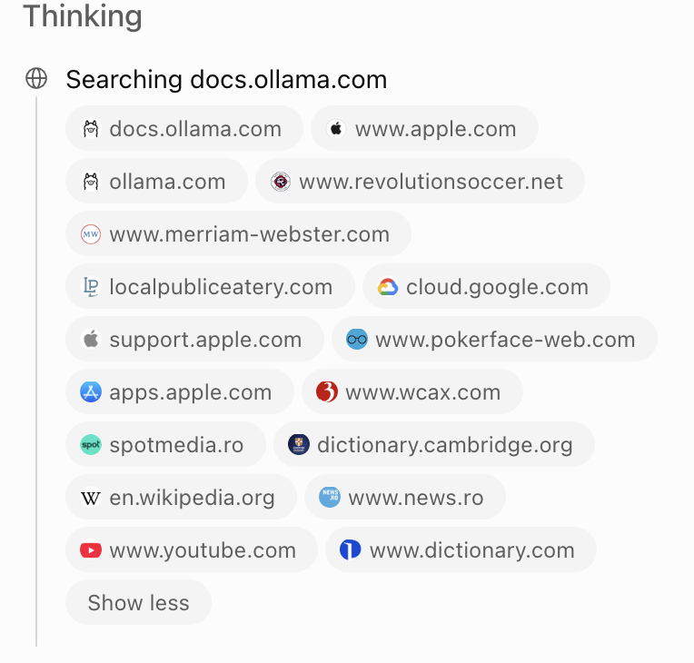 ChaseRan's tweet photo. using GPT-5.6 Sol to discuss open source models. Noticing for some reason it scrapes several unrelated &amp; bizarre sites while "thinking".

What do "https://t.co/gUfASriSaw" &amp; "https://t.co/NKOrzbPgdS" have to do with using an open source model on my local machine to analyze data?! https://t.co/pswuQW2xf9