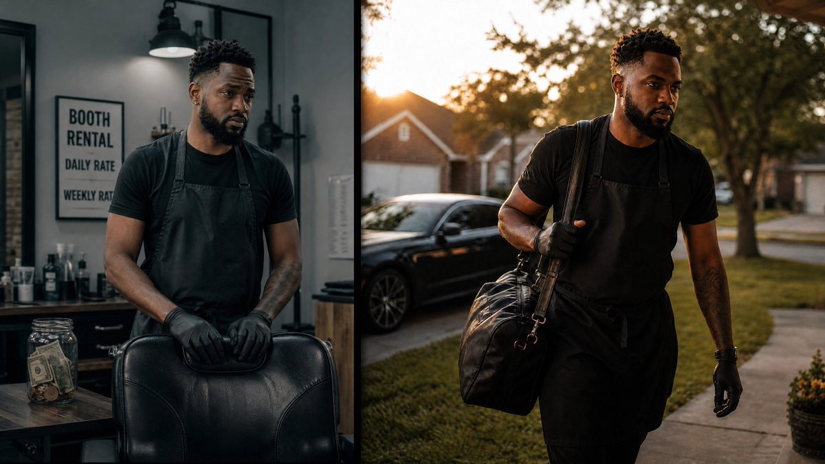 CommunityCut_'s tweet photo. The barber who rents a booth and the barber who owns their client list are doing the same work.

One of them is building a business.

The other is building someone else's.

#BarberLife #MobileGrooming https://t.co/1WM8BWWgD1