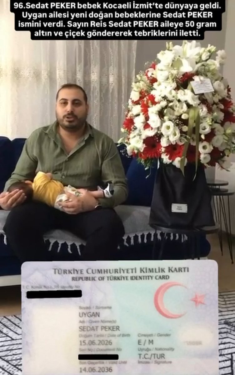 sihemfidan4's tweet photo. 📍KOCAELİ 

96. Sedat PEKER bebek dünyaya geldi.
Allah sayılarını artırsın. REİSİM DUY SESİMİ BİR UMUTTUR YAŞAMAK.
@sedat_peker #Ruhadamaselamolsun
#sedatpeker @hizirreis999 https://t.co/ulkvt2dQgp