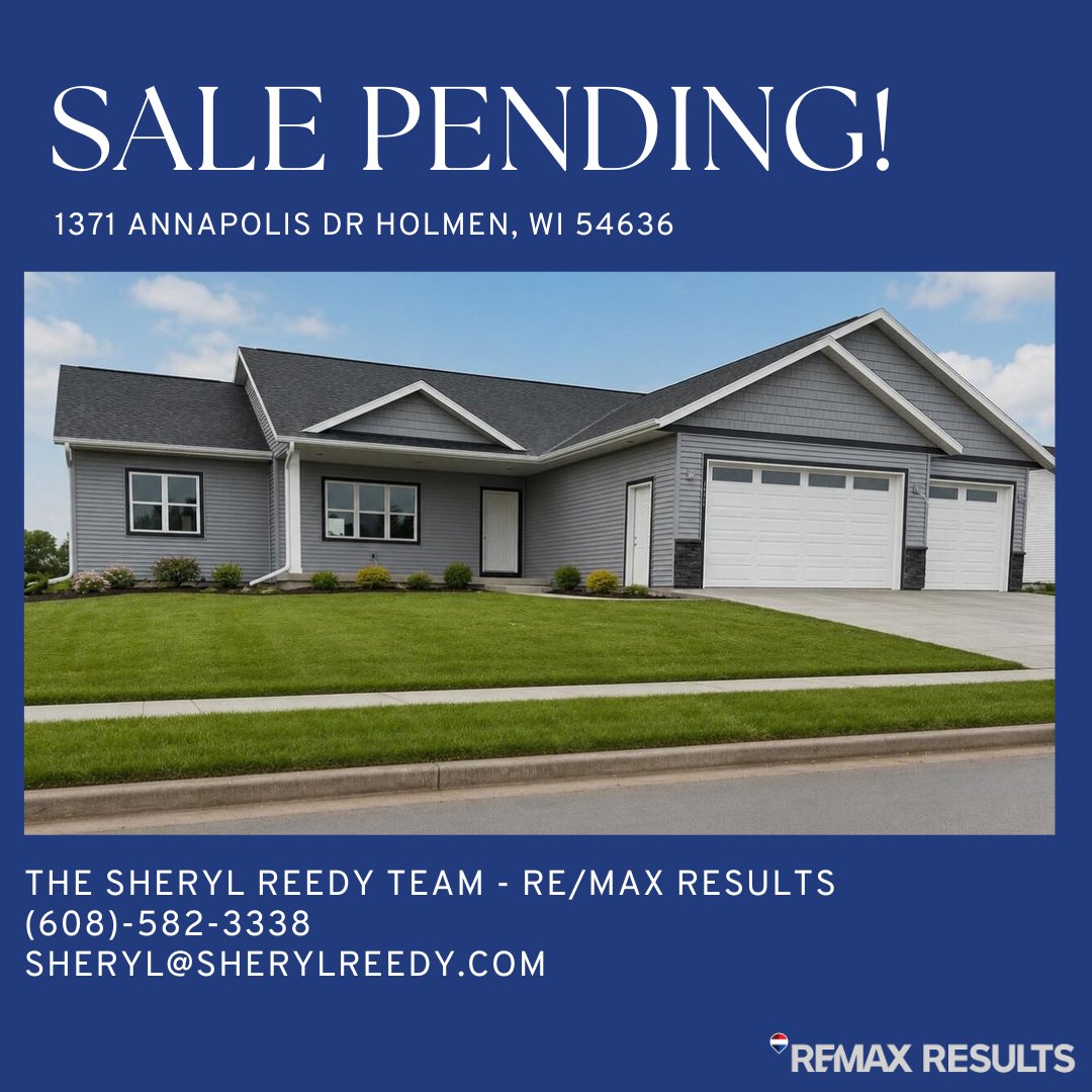 SherylReedy's tweet photo. 🎉 SALE PENDING IN HOLMEN! 🏡

Congratulations to my buyer on having an offer accepted on this beautiful home at 1371 Annapolis Drive in Holmen! I’m honored to represent them through the purchasing process and help guide them toward the closing table. https://t.co/CISWeBvEZU