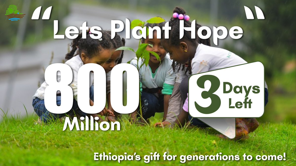 PMEthiopia's tweet photo. 3️⃣ DAYS LEFT!
One Day National Tree planting campaign program

📅 August 3, 2026

#PMOEthiopia #GreenLegacy https://t.co/n24zQt7aHW