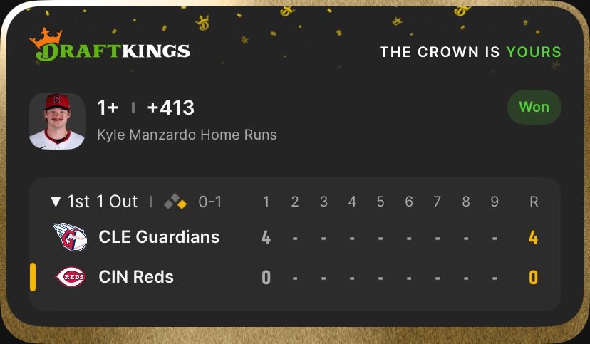 MrCashGoat's tweet photo. Kyle manzardo homerun easy money lock in #mlb #Gambling𝕏 https://t.co/AHKkJ2OYne