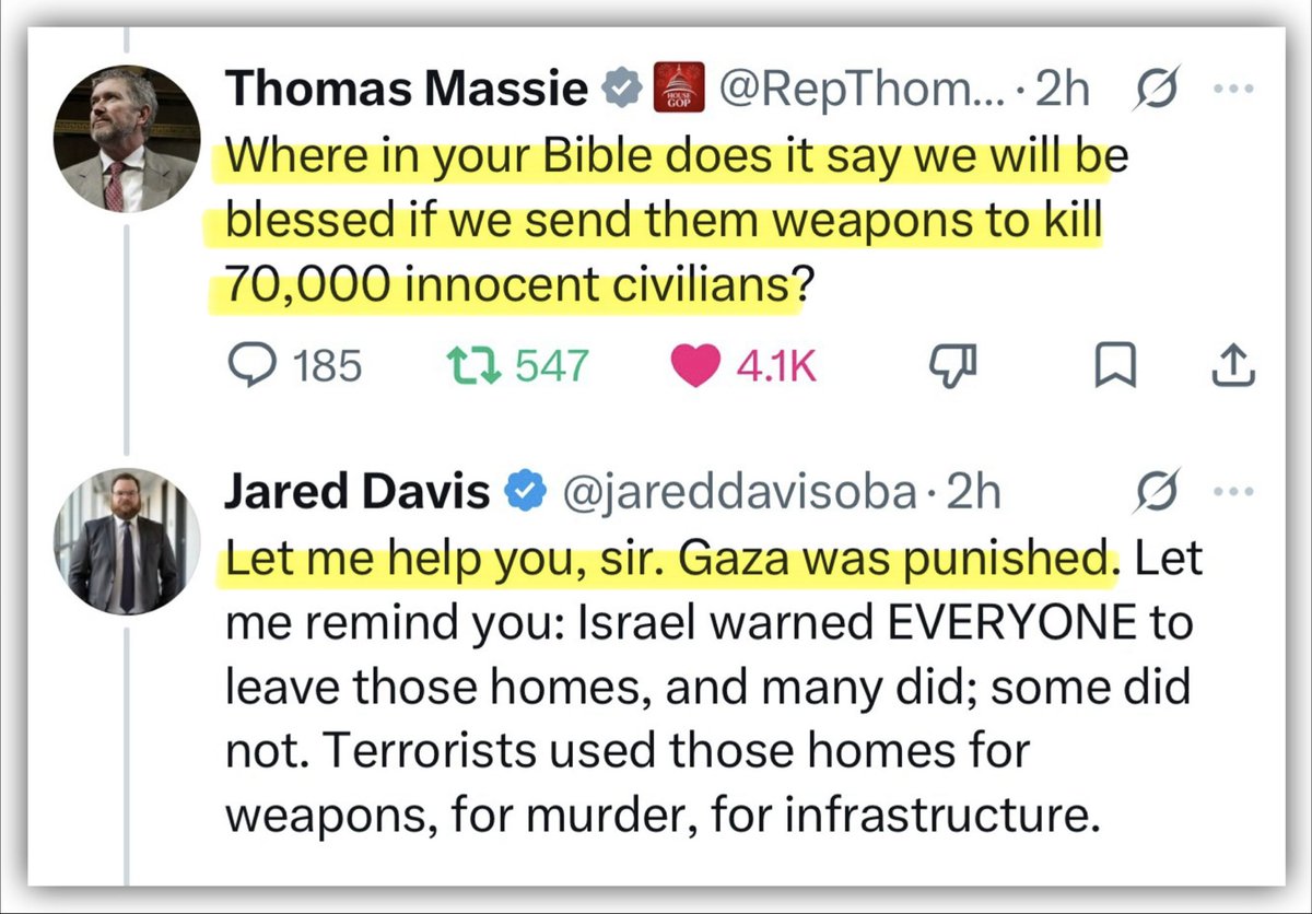 GenXGirl1994's tweet photo. This is the sick and mentally deranged mind of a Christian Zionist.

They weaponize god to justify the worst crimes against humanity.

This is a disease, not faith. https://t.co/7wxaV8TdOY