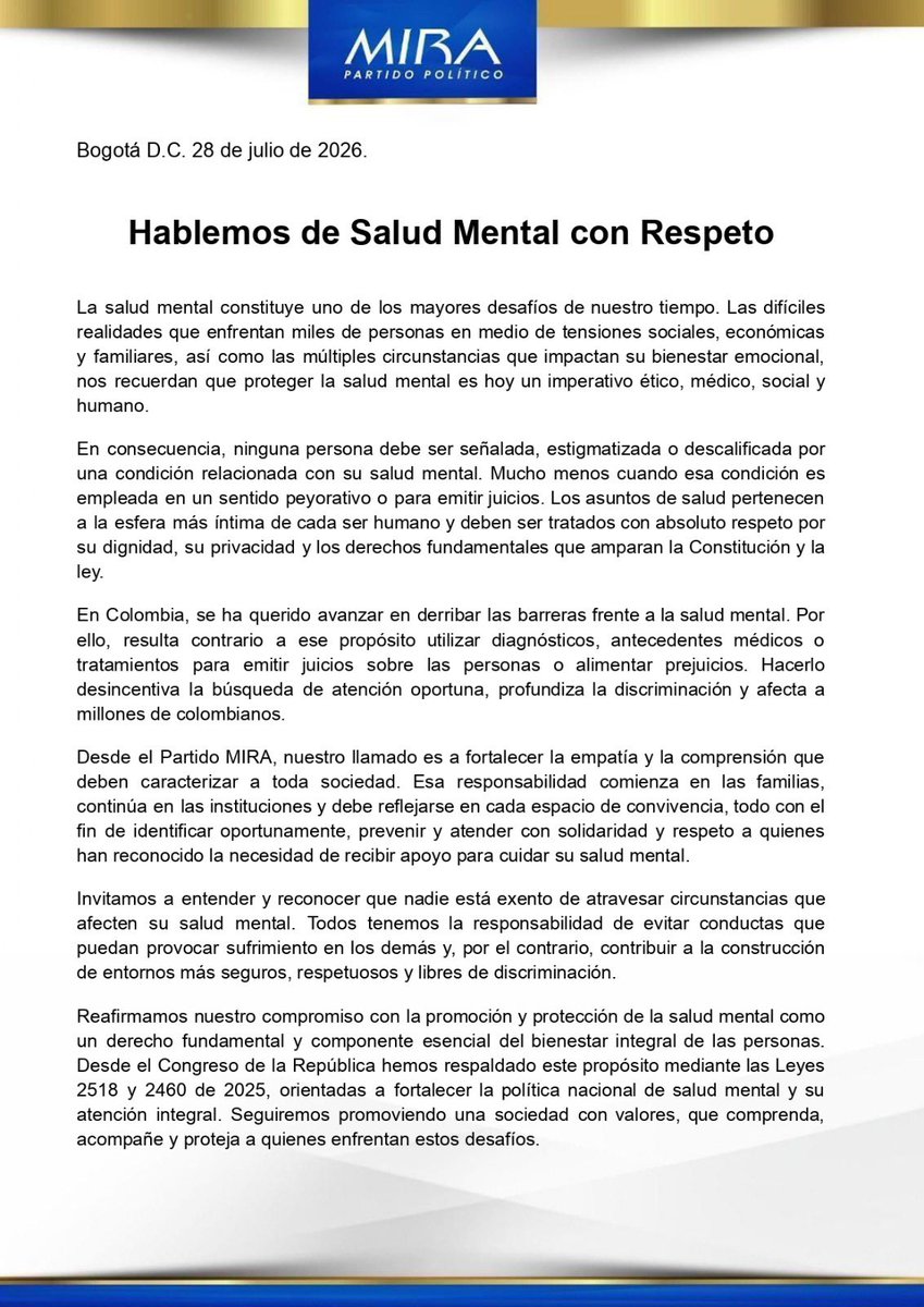 AnaPaolaAgudelo's tweet photo. Comunicado oficial: 
La salud mental no es un juego. https://t.co/LiLY9PBhvw