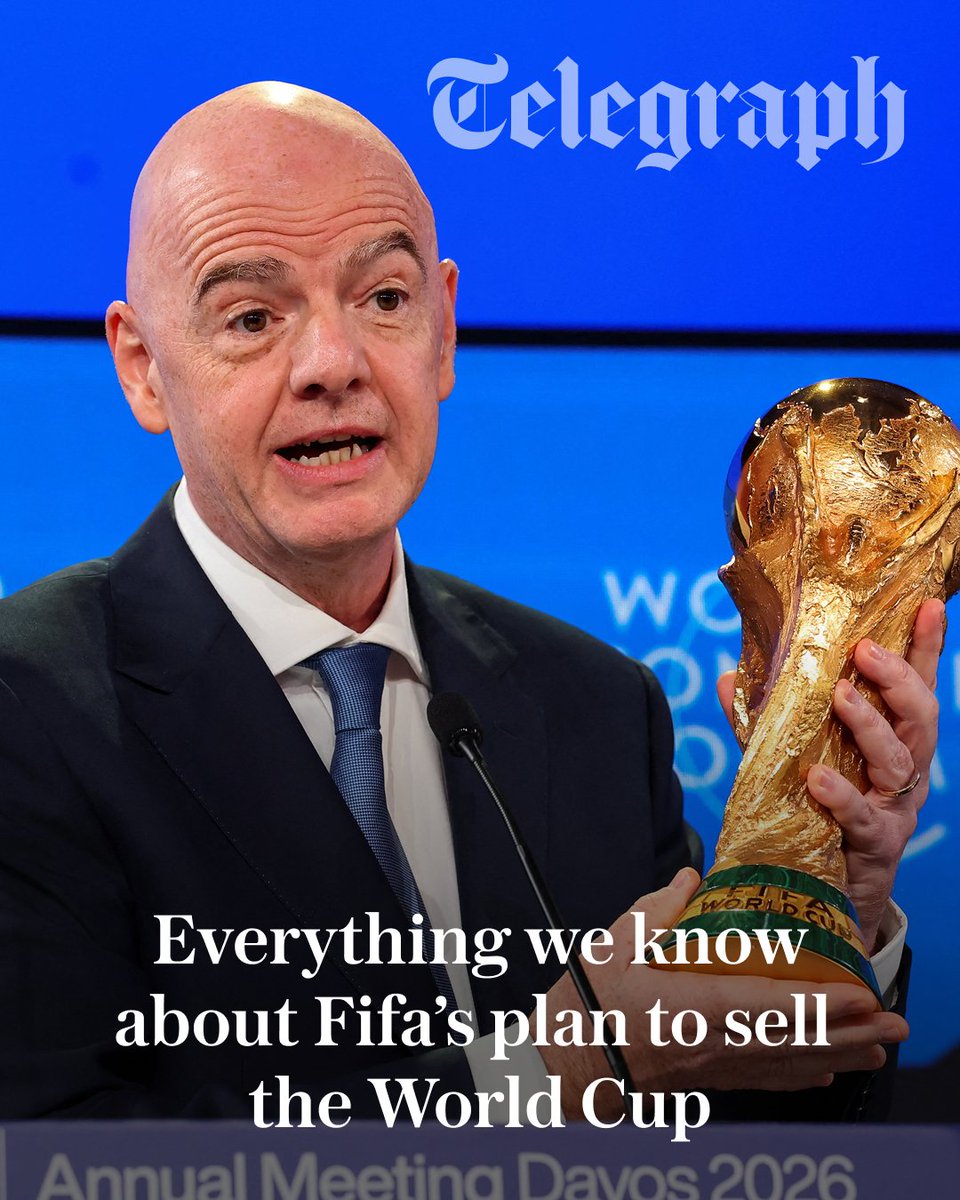 TeleFootball's tweet photo. It has been called a £15bn “nuclear bomb” for football and “potentially much worse than the European Super League”.

Plans by Fifa and Gianni Infantino to sell a stake in the World Cup to private investors have triggered a civil war in the game over Fifa’s flagship tournament.

@ben_rumsby breaks down what it is all about and how it may help explain Infantino’s bromance with Donald Trump 👇
https://t.co/k6V2tDIADj