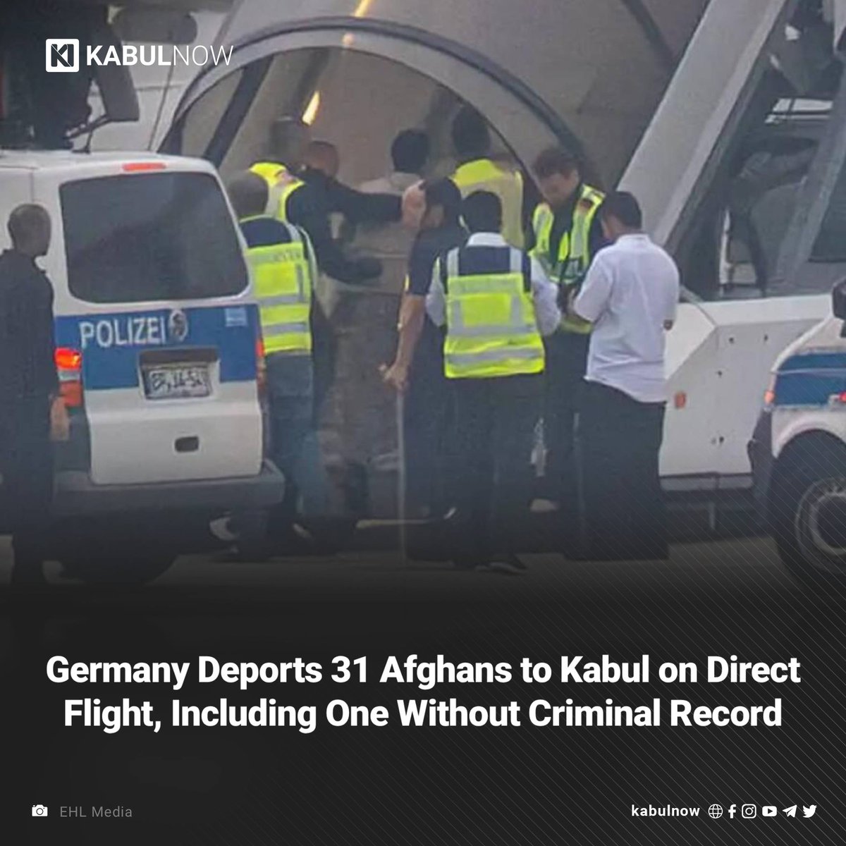 KabulNow's tweet photo. The German government has deported 31 Afghan nationals, including one person without a criminal record, on a direct flight to Kabul, German media reported, as Berlin continues removals to Afghanistan despite widespread criticism.

Read more: https://t.co/trG9GS7JSH https://t.co/nsFafG2ULx
