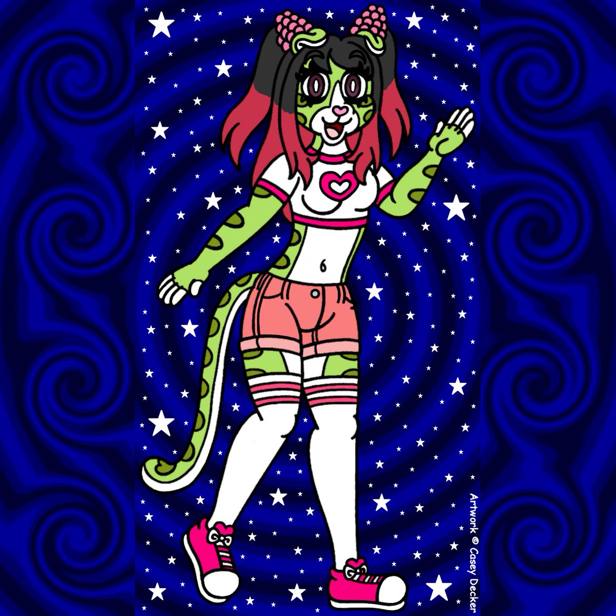 CoolCSD1986's tweet photo. Here is a picture that I did of a female anthropomorphic cat named Kiichigo in my original cartoon style, which was done as an "attack" for artist @CandyCthulhu as part of this year's Art Fight recently. Enjoy! 😉💚💖🤍 #Anthro #Furry #AnthroArt #FurryArt #ArtFight #FurryOC https://t.co/I0HPaXQWJS