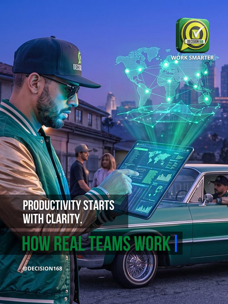 decision168's tweet photo. No clarity, no productivity. It's that simple. #HowRealTeamsWork.
Start free - no credit card needed
https://t.co/p38km7zN1K
#DECISION168 #WorkSmarter #Efficiency #Simplify https://t.co/FHVEgR08VX