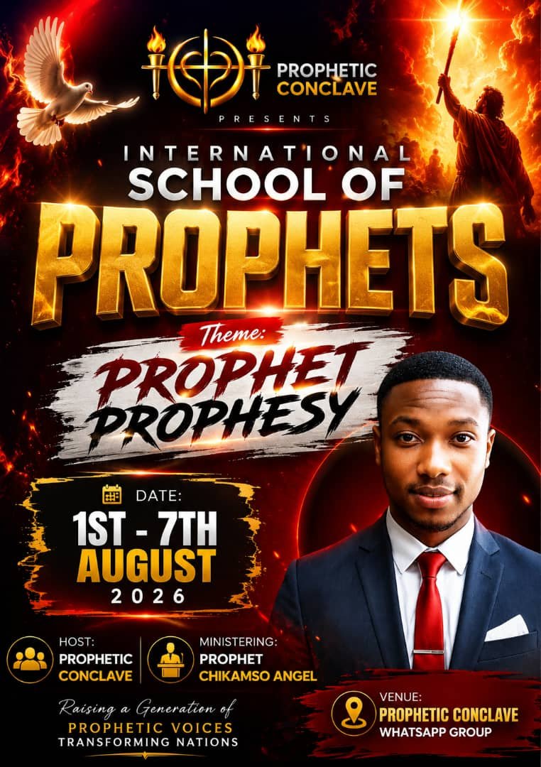 ChikamsoAngel01's tweet photo. INTERNATIONAL SCHOOL OF PROPHETS 🌏👀

Welcome to ISOP  2026 
PROPHETS, PROPHESY 

EQUIPPING 
EMPOWERING 
ACTIVATING 

Registration is Free but Compulsory 
Registration ends 31st July 

Check out the link in the comments Session 

~ Chikamso Angel 🕊️🔥 https://t.co/4WkuMIqN1z