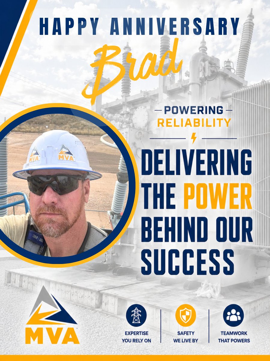 MVADIAGNOSTICS's tweet photo. Happy Work Anniversary, Brad! Thank you for your hard work, dedication, and commitment to supporting the installation, maintenance, and reliability of power transformers. We appreciate everything you do and look forward to another great year ahead! https://t.co/SKFEPHtdII