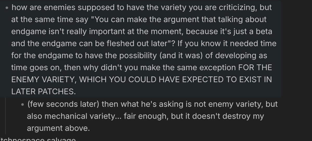 Sombra_IX's tweet photo. @coolerano Very early I realized... He is talking as if his ideas are unique and something that can only be fixed on release and not over time. For example, this (sorry if it has mistakes. I decided to do this at 2am) https://t.co/M4nK0TC1xl