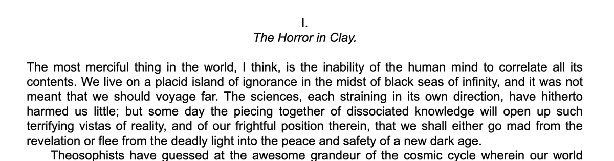 mccorvie's tweet photo. cthulu x-risk: the possibility that AI's, just by correlating  knowledge across previously disparate domains, will unleash some terrible info hazard https://t.co/xgGULGKPFo