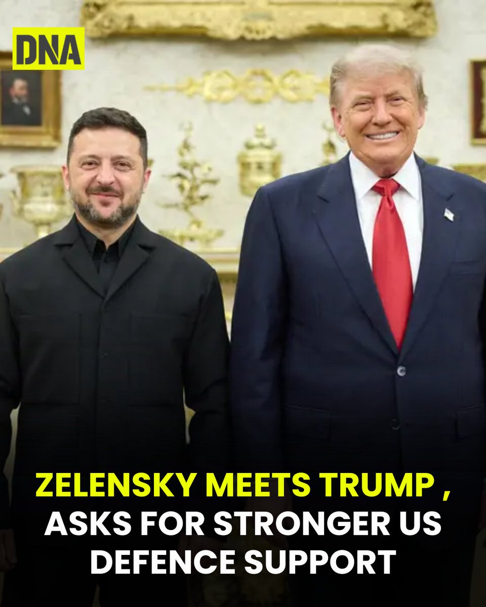 dna's tweet photo. Ukrainian President #VolodymyrZelensky on Tuesday (July 28) welcomed his "good meeting" with US President Donald Trump at the White House, where the two leaders discussed fresh American support for Kyiv in its war against Russia.
#DNAUpdates | #DonaldTrump | #Russia | #UKRIAN | #US