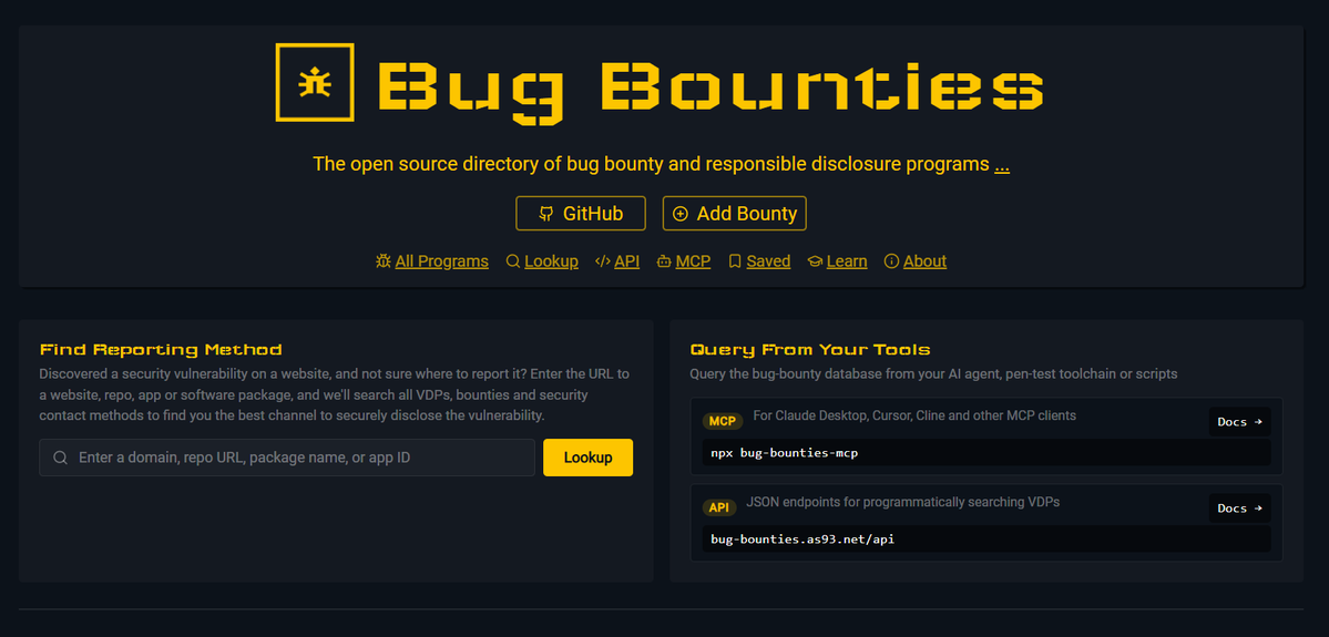 Pethuraj's tweet photo. If you're a bug bounty hunter looking to hack new programs, this repository is worth bookmarking.

It curates bug bounty programs from companies around the world in one place.

🔗 https://t.co/amSfgXZLZy

#BugBounty #EthicalHacking #CyberSecurity https://t.co/sUmZlecgrR