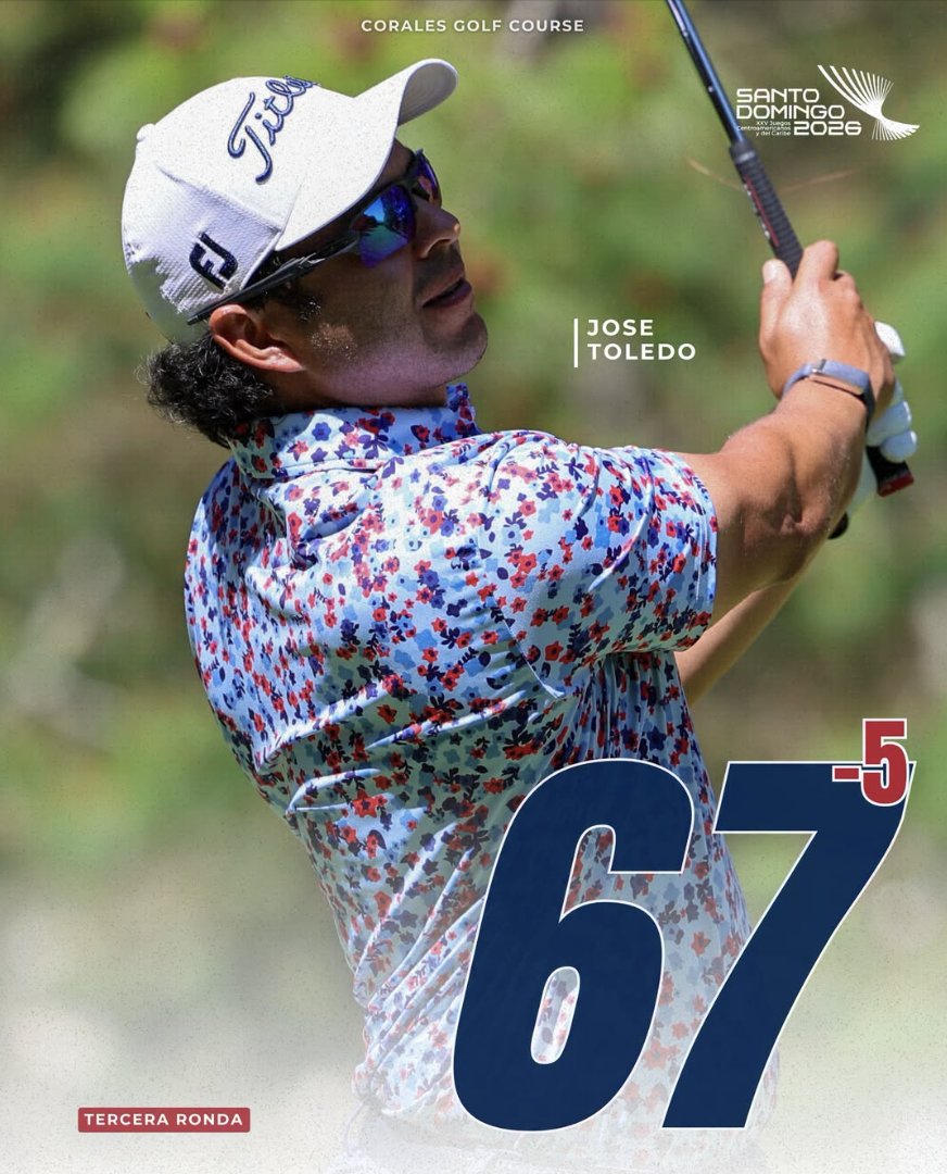 AntorchaDeporte's tweet photo. 🇬🇹🏌🥇Oro 🥇Oro 🥇Oro 🥇Oro 🥇Oro 🥇Oro, la 6ta medalla 🥇Dorada para 🇬🇹Guatemala en los XXV Juegos Centroamericanos y del Caribe 🇩🇴Santo Domingo 2026, ha llegado con el golfista José Toledo, ayer pegó para 67 golpes, hoy se aseguró con 71, para sacar 9 de ventaja al 🇲🇽mexicano Carrera. 
Los 🇬🇹guatemaltecos no vencían en el Individual de Golf, desde que lo hicieron Hilario Polo (1950) y Carlos Escobar (1935)

#SantoDomingo2026 #Guatemala #Golf #AntorchaDeportiva #ElFuegodelDeporte