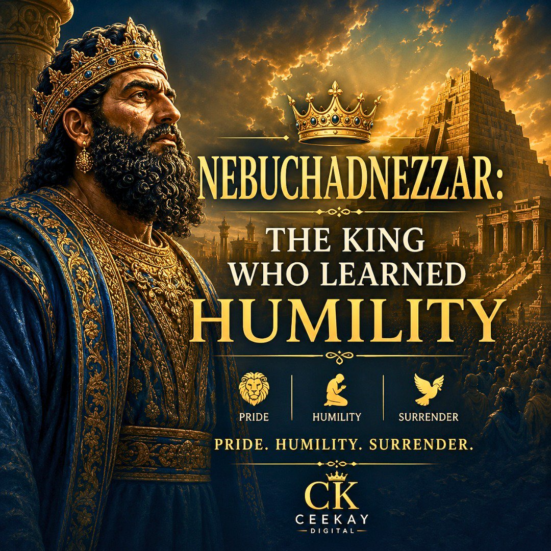 ceekaydigital's tweet photo. Nebuchadnezzar — The King Who Learned Humility 👑

"Those who walk in pride He is able to humble." — Daniel 4:37

Pride builds a throne that crumbles — humility builds a foundation that lasts. 👑

Have you ever had to learn humility the hard way? Share below 👇 https://t.co/6lgzWBj7tX