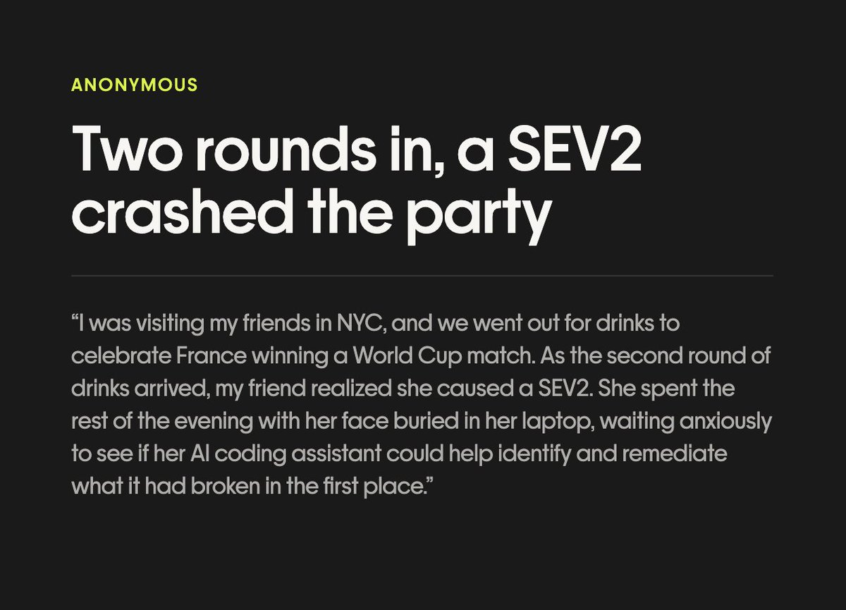 resolveai's tweet photo. We asked you to share a time you "fumbled a 9," and you delivered.

From first-time on-caller horror stories to debugging a SEV2 two drinks in on vacation, one thing was abundantly clear: bagging more 9s ain't easy.

But with Resolve AI, we help make it easier than ever. If you want to learn how, or want to share your own story, check out the link below and we'll send over your very own Bag More 9s bag.
