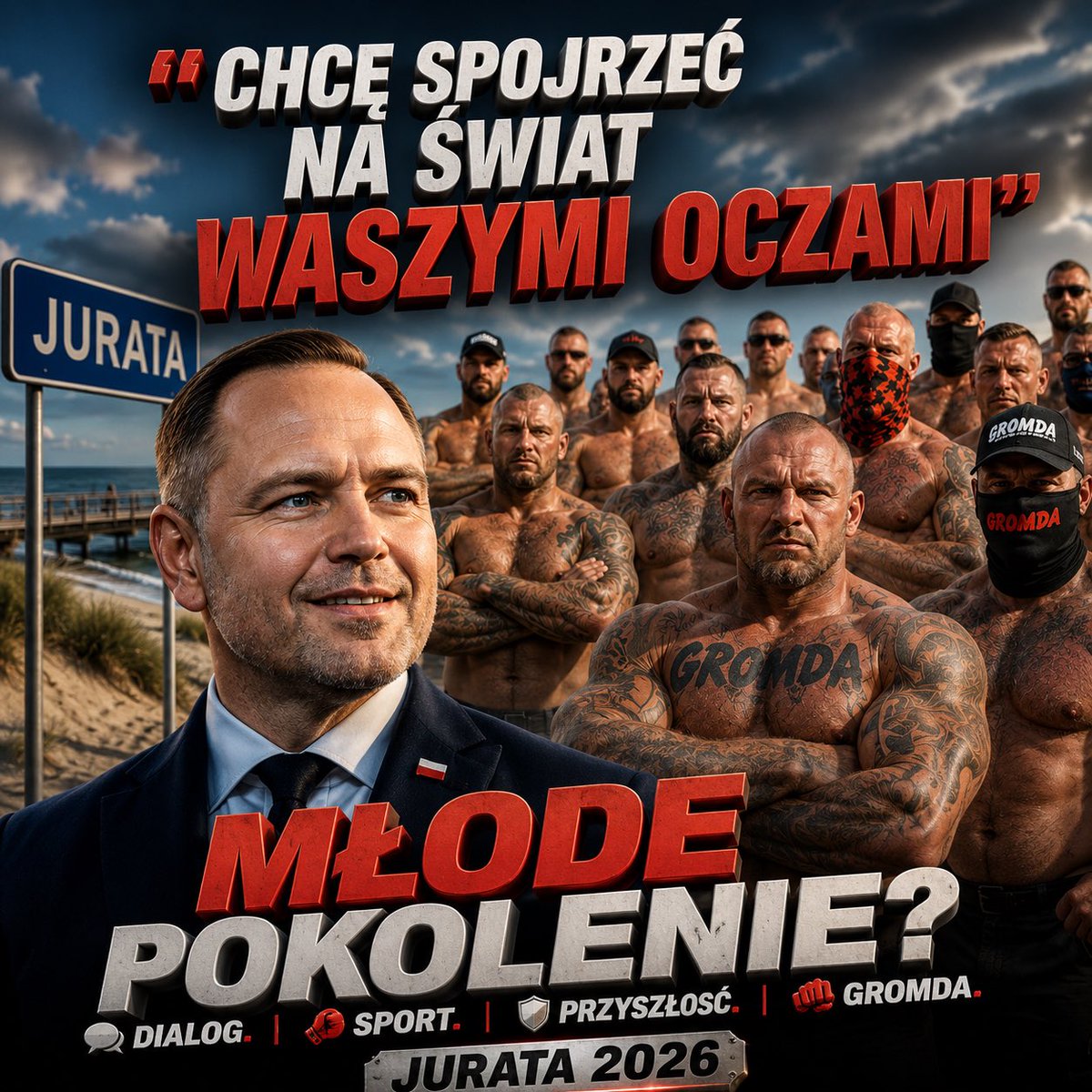 PaniNaSzpilkach's tweet photo. JURATA 2026‼️
Nawrocki zaprosił młodzież: „Chcę wsłuchać się w wasze pomysły i spojrzeć na świat waszymi oczami”.
Rejestracja ruszyła- miejsca zniknęły w dwie godziny.
Zapisała się prawdziwa młodzież. Ta z GROMDY - bez koszulek, z tatuażami od szyi do pępka i miną „spróbuj podejść”. Okazuje się, że mają dokładnie te same zainteresowania👏
Sport. Rozmowy o przyszłości Polski. I solidne przygotowanie do „dialogu”.
Brawo.👏 

#Nawrocki #Gromda #Jurata