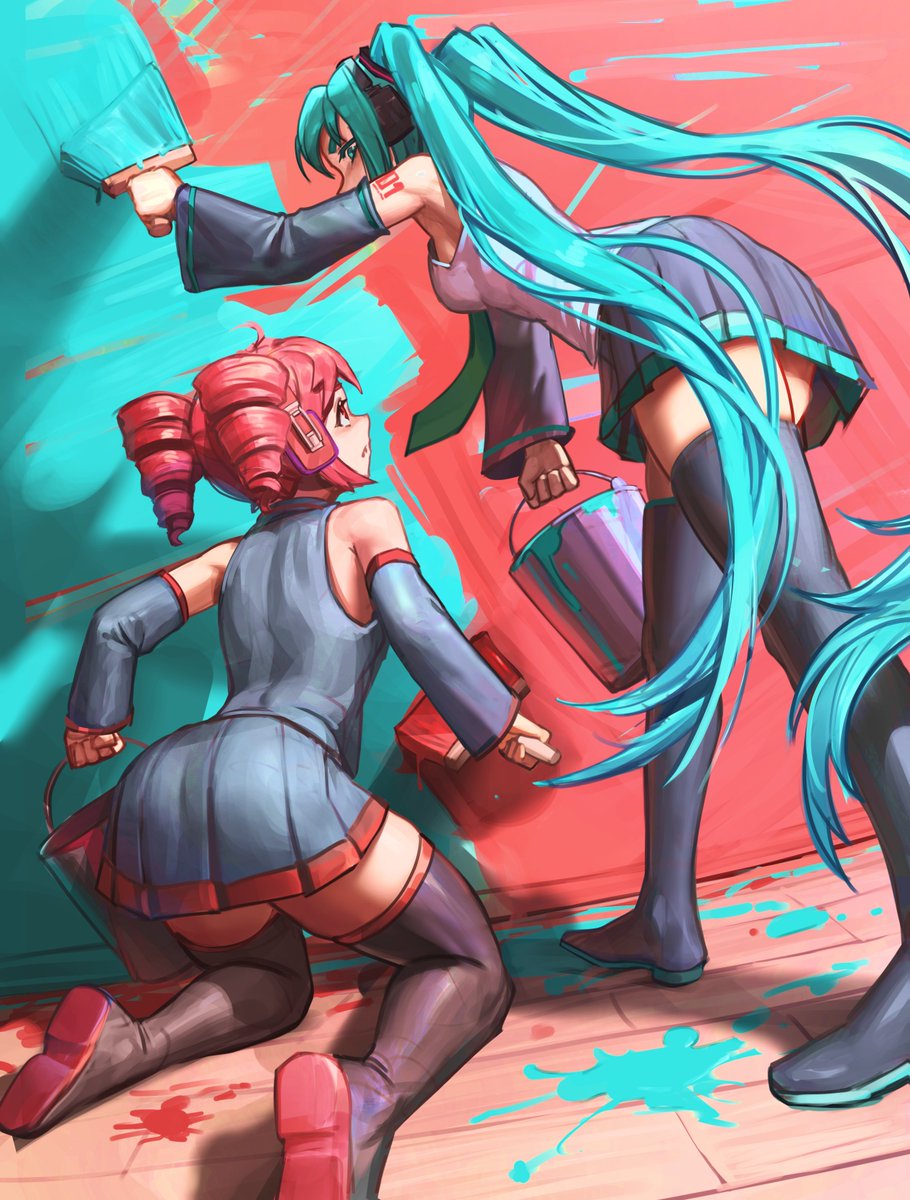 numanoan's tweet photo. Miku and Teto https://t.co/0wAwJQrvXq