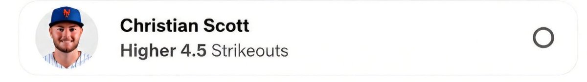 underdogpicksz's tweet photo. FREE MLB PICK 🚨
Christian Scott O4.5 Strikeouts 🧪
#PrizePicks #GamblingTwitter #NBAPicks #UnderdogFantasy #DFS #draftkings #SportsBetting #fanduel #NBA #sportsbook #underdog #NBAProps #SportsGambling #FreePicks #picks #plays #MLBPicks https://t.co/TRfz89rhcl