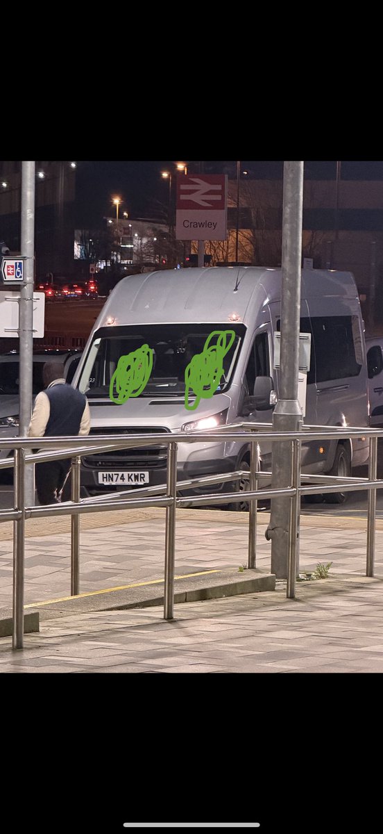 Rosetta1959_'s tweet photo. @emma_standup @Sussex_World  here’s another lot in Crawley. Multiple times a day they are dropped off at Crawley train station- loiter outside all day - also seen drinking around the streets (ironic isn’t it against their religion?!) this is one of the mini buses https://t.co/NhbVtntX3z