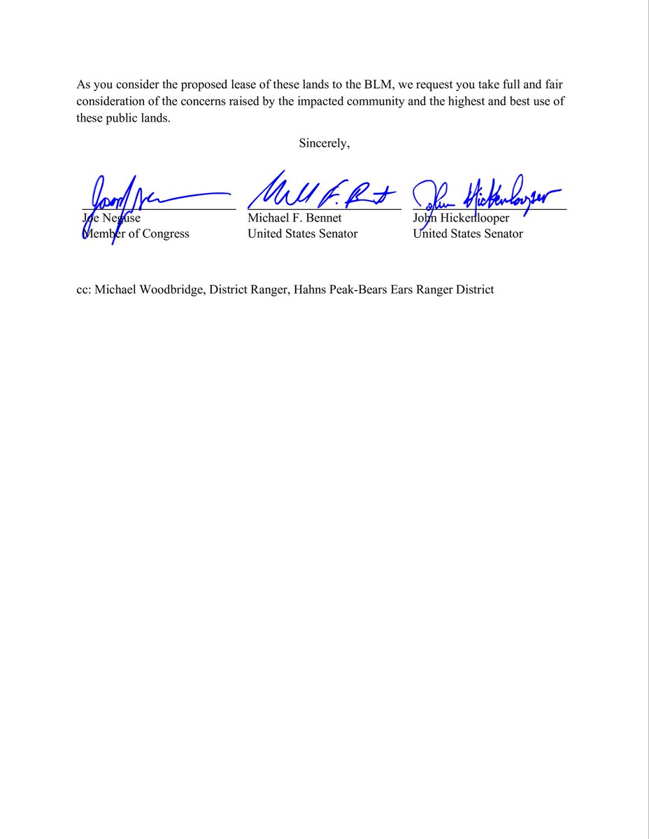 RepJoeNeguse's tweet photo. 🚨The Trump administration is planning to lease nearly 14,000 acres of public land in Routt County for oil & gas development, jeopardizing critical watersheds and wildlife habitats. 

Today, @SenatorBennet, @SenatorHick, and I are imploring the USFS to listen to local voices and reverse this decision!