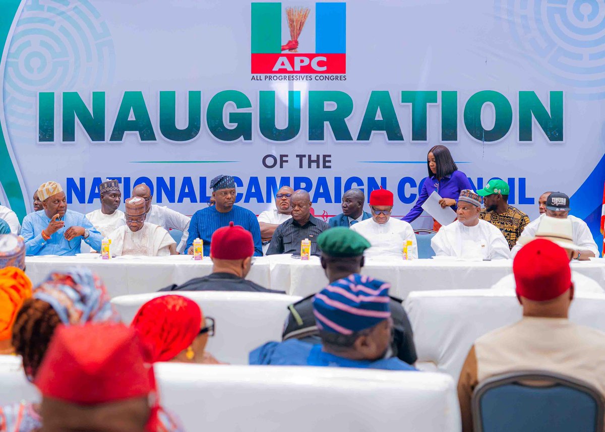 nentawe1's tweet photo. Today, I led the National Working Committee of our great party, the All Progressives Congress (APC), to inaugurate the National Campaign Council for the Osun State Governorship election coming up on August 15, 2026.

The inauguration marks the commencement of our coordinated efforts to secure another resounding victory for our great party in Osun State. The distinguished members of the Council have been carefully selected based on their proven experience, commitment and capacity to deliver results. I have no doubt that they will work tirelessly with all stakeholders to ensure a successful campaign.

As we begin this important assignment, I charged members of the Council to remain focused, united and disciplined in carrying out their responsibilities. Our campaign must be issue-based, people-centred and reflective of the values of the APC, while taking our message of good governance, development and the Renewed Hope Agenda to every community across Osun State.

I call on all our members, supporters and the good people of Osun State to rally behind our party and our candidate as we work together towards a decisive victory on August 15. With unity, hard work and the support of the people, we are confident that the APC will once again emerge victorious. 

God bless the APC, God bless Osun State, and God bless the Federal Republic of Nigeria.