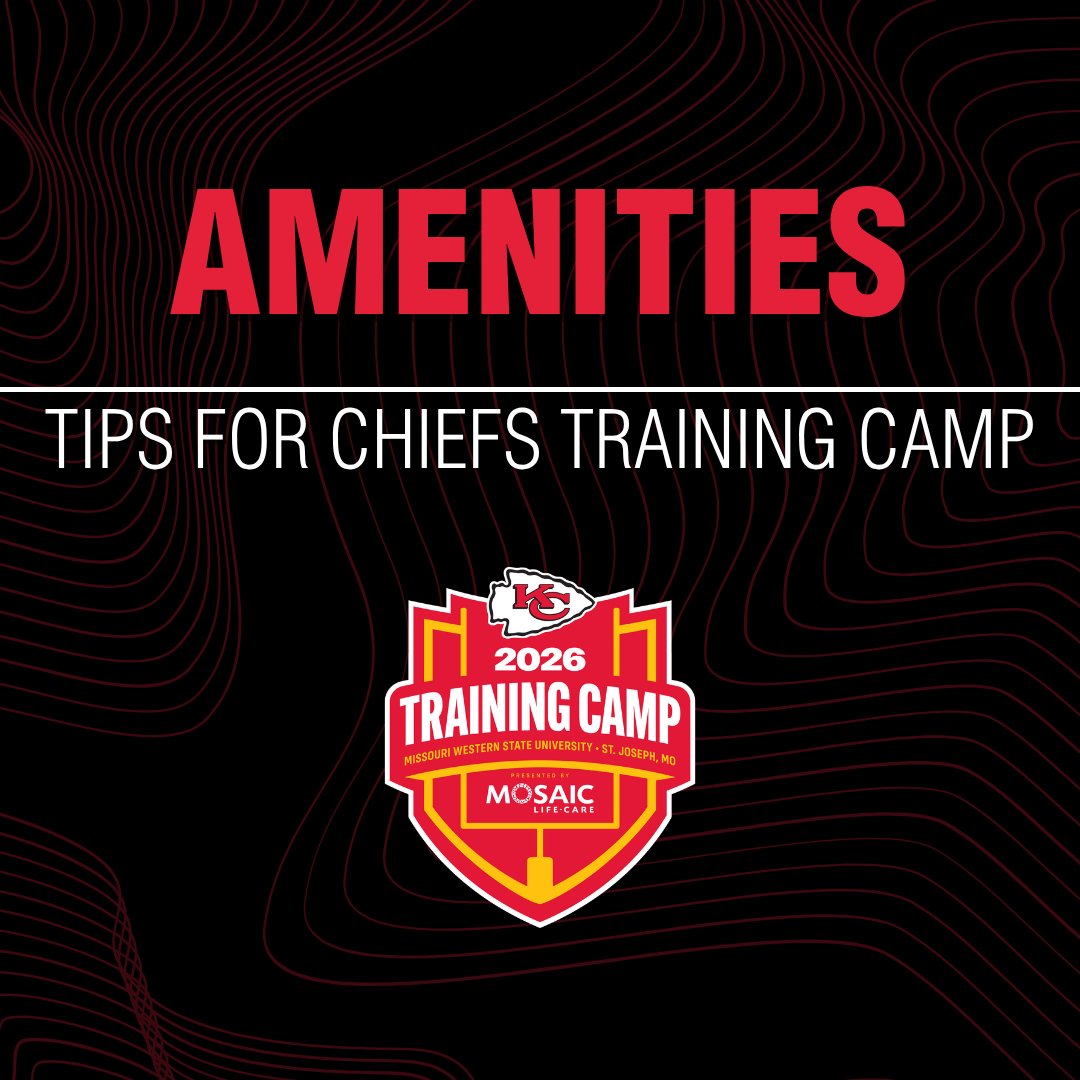 MissouriWestern's tweet photo. We're rolling into the first day of #ChiefsTrainingCamp and we want YOU to have the best experience possible! Here is some information about the amenities you can find during your visit. https://t.co/wkuQ2HOEpP