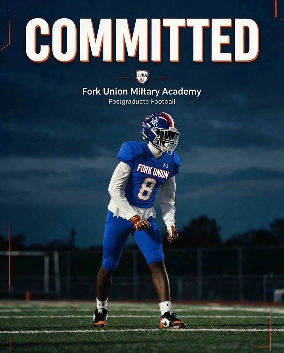 priinceajaooo's tweet photo. Grateful to Announce My Commitment to Fork Union Military Academy for postgraduate football! Now officially making me recruiting class of 27’
Excited to get to work &amp; grind on my return back to FUMA! DM’s Open.
@ArrittFrank @CoachTroyTaylor @FUMAPGFootball @CoachTGibson https://t.co/K1WAByBvH8