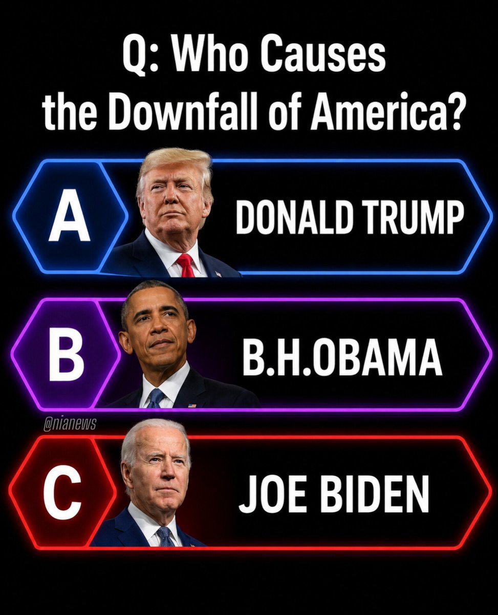realQ17patriots's tweet photo. Q17 Patriots: Everyone answer this one correctly?

Who's the root cause for the downfall of America?
Follow @realQ17patriots https://t.co/QGVHnenKWs