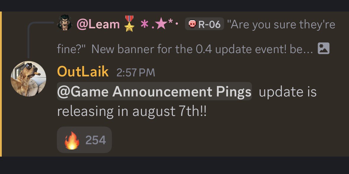 Route06News's tweet photo. - July 28, 2026

OutLaik has announced that v0.4 is set to be released in August 7.

#Route06 https://t.co/mcF1hvlIRL