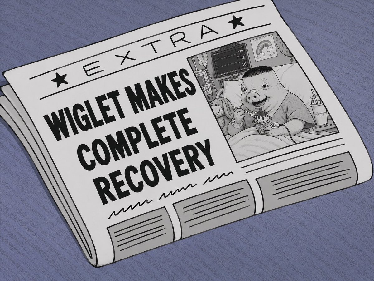WiggerPigDaily's tweet photo. The prayers worked. https://t.co/FD4R9FRZuz