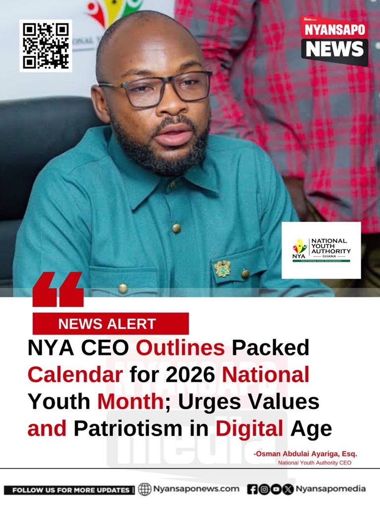 Aufaruk199's tweet photo. Lawyer @o_ayariga NYA CEO anounces calendar for 2026 National Youth Month. https://t.co/6j9HaYOGg2