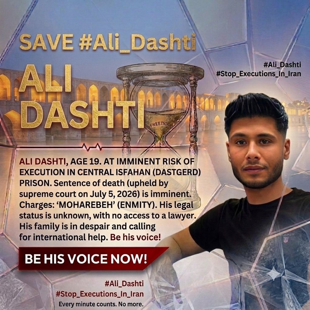 VianaAriayi's tweet photo. 🚨🆘@UN @amnesty

Where are you? DO STH
Out of 14 in #AlikhaniSquare, 4 executed. 4 remaining just had their final family visit.

Tonight could be their last night alive:
​• Shervin Bagherian
• Ghaem Hosseini
• Ali Dashti
• Amirhossein Maleki
#StopExecutionsInIran https://t.co/iu7XyFI5GQ