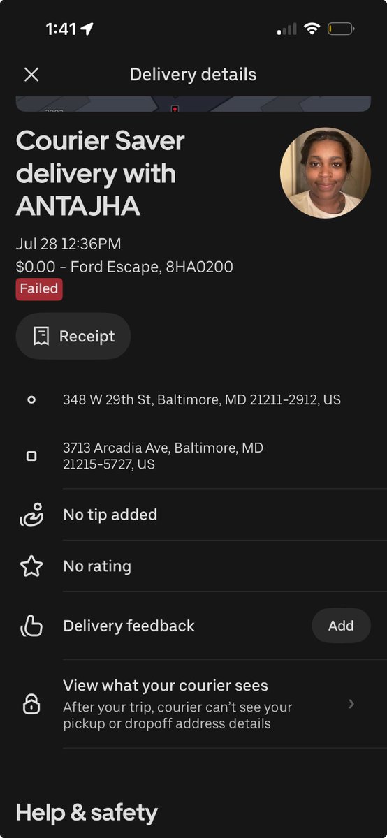 its_Caes's tweet photo. @Uber @UberEats one of your couriers just stole a package of my medical supplies and it seems like there’s nothing we can do because she cancelled the delivery https://t.co/hqLOrZc9yZ
