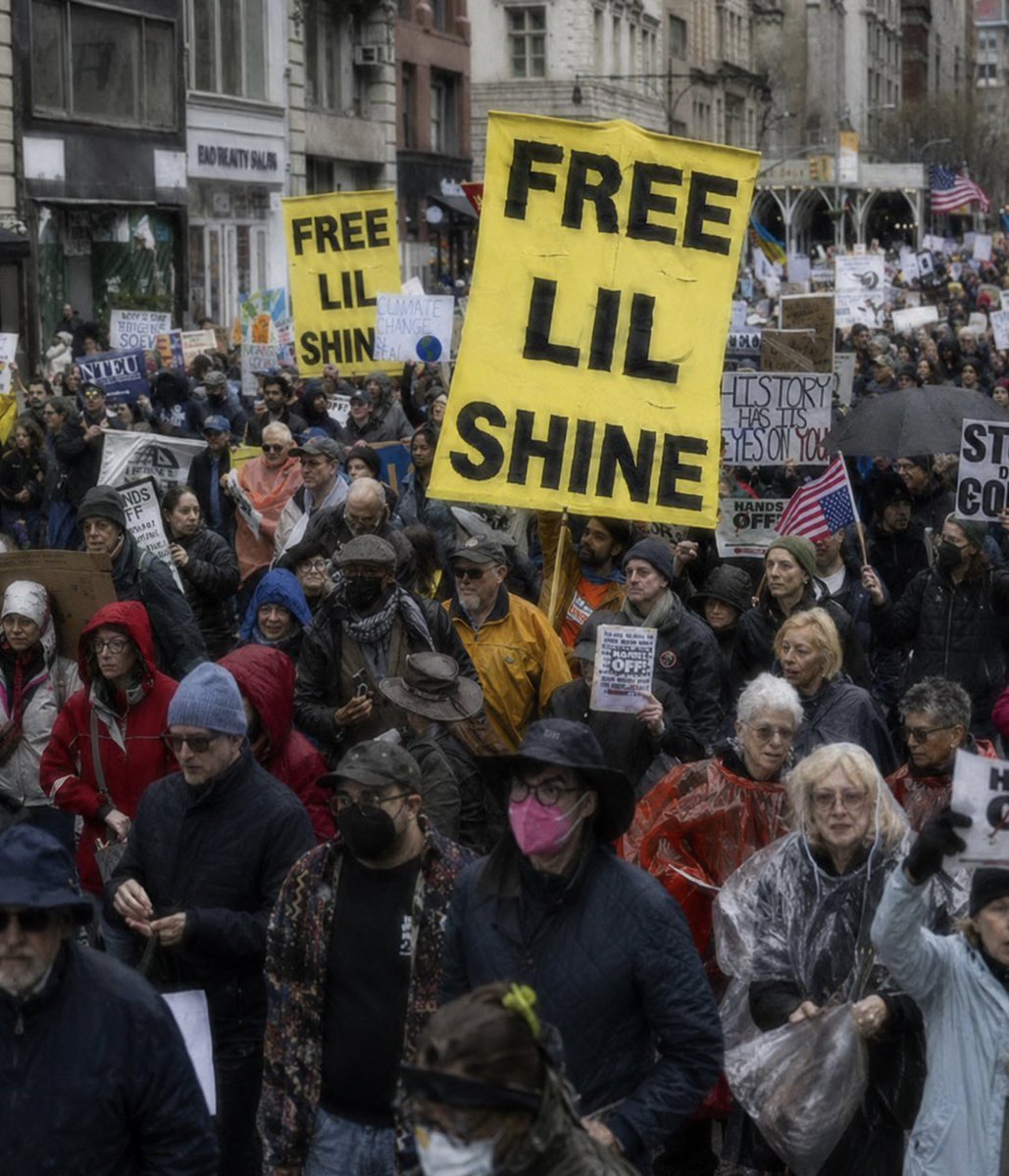 DAILYHYPERP0P's tweet photo. Nationwide “Free Lil Shine” protests will take place tomorrow at 12PM EST 🪧 https://t.co/HAwnBOpOsm