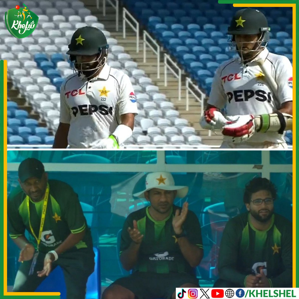 khelshel's tweet photo. Head coach Sarfaraz Ahmed appreciates Babar Azam and Mohammad Abbas on adding a 43 runs partnership for the final wicket. Pakistan needs 97 more win the first Test against West Indies.
Babar Azam: 53*
M Abbas: 22*
#Cricket | #Pakistan | #SarfarazAhmed | #BabarAzam | #MAbbas https://t.co/lWnSm31jGc