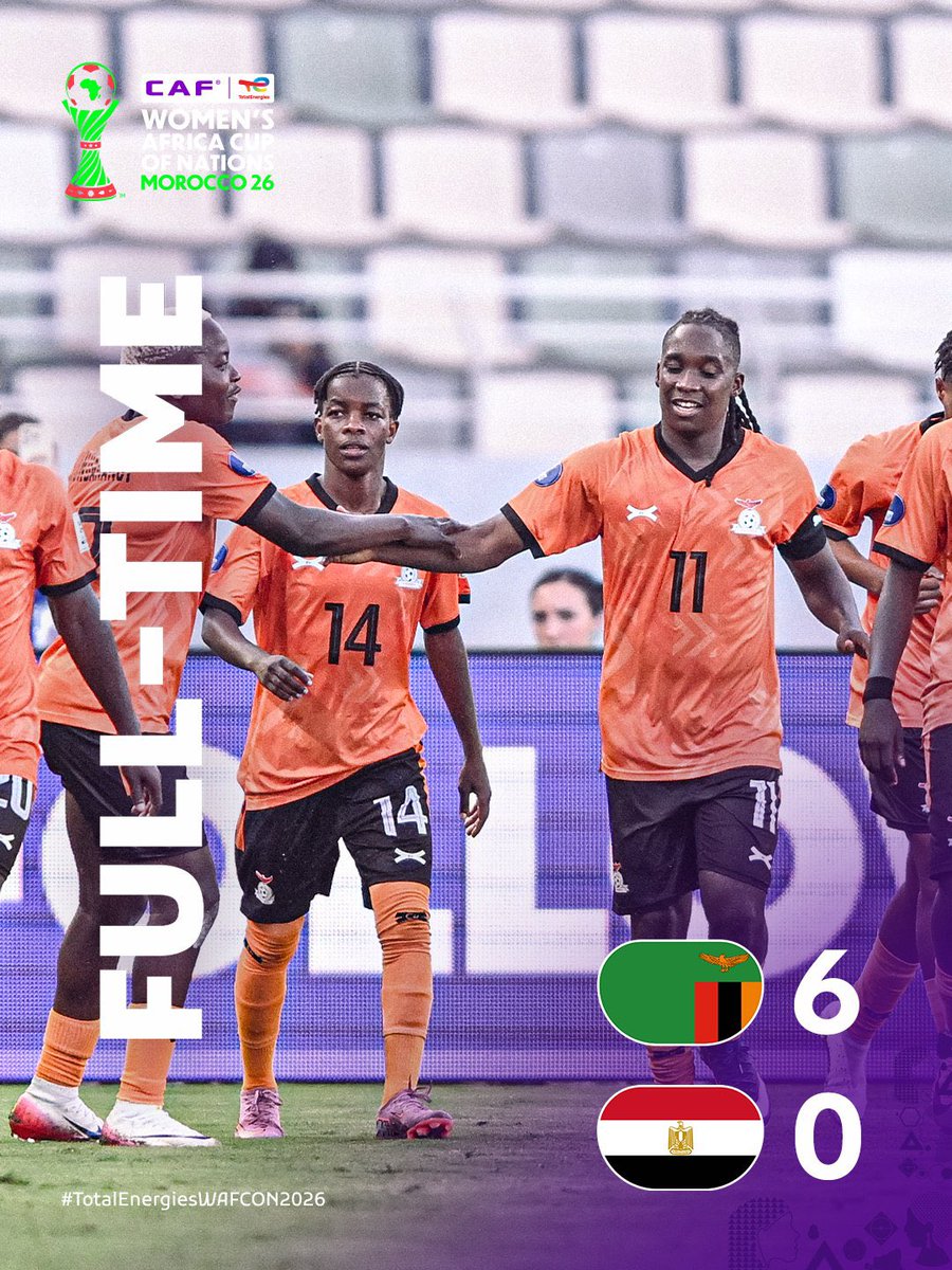 FansTribeHQ's tweet photo. After putting 7 stars on their badge, Egypt Women don collect 6 for Zambia hand in their WAFCON opener 

#egypt #wafcon #caf #zambia https://t.co/wa8iUpRNl6