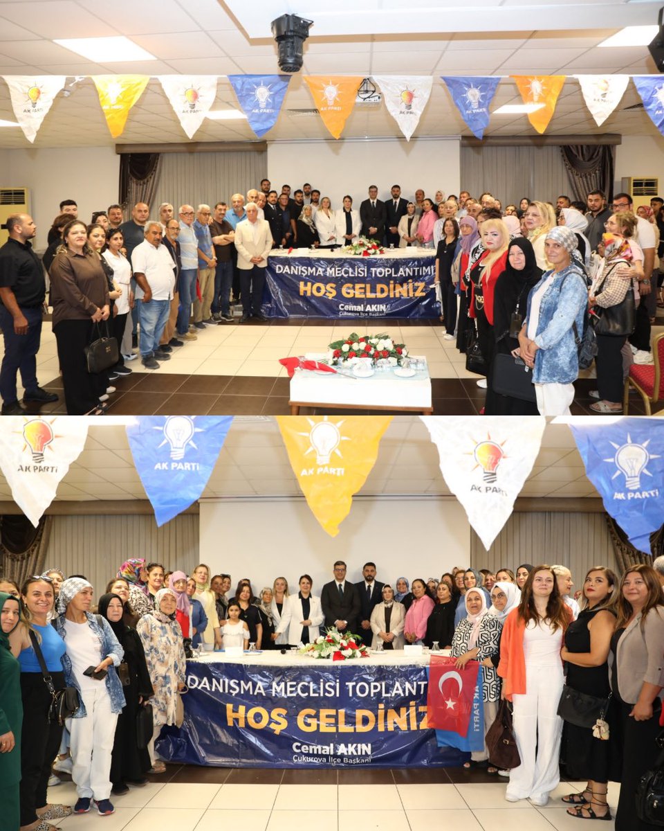 akincemal's tweet photo. “AK Parti teşkilatları; birliktir, kardeşliktir, büyük Türkiye idealine omuz omuza yürüyen güçlü bir ailedir.”

İl Başkanımız Sn. Mustafa Özkan, İl Kadın Kolları Başkanımız Sn. Hacer Söylemez ve teşkilatımızın kıymetli mensuplarıyla birlikte AK Parti Çukurova İlçe Danışma Meclisi Toplantımızı büyük bir coşku, samimiyet ve dava şuuruyla gerçekleştirdik.

Birlik ve beraberliğimizi daha da perçinleyen bu anlamlı toplantımızın teşkilatımıza, ilçemize ve davamıza hayırlara vesile olmasını temenni ediyorum.

Cumhurbaşkanımız ve Genel Başkanımız Sayın @RTErdogan’ın liderliğinde, #TürkiyeYüzyılı hedeflerimize emin adımlarla yürümeye, ilk günkü aşkla milletimize hizmet etmeye devam edeceğiz.

@omerrcelik @abuyukgumus @avmustafaozkan @KaramikSunay @abdullahdogru01 @farukaytek