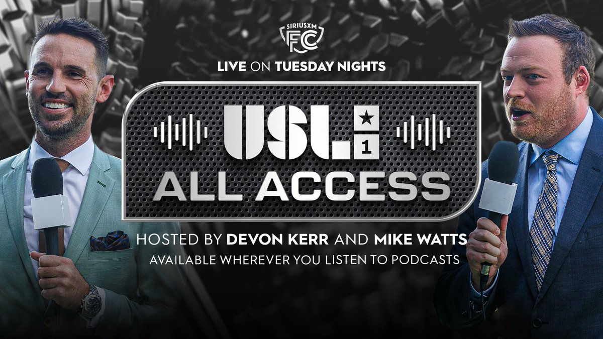 USLChampionship's tweet photo. Your access just got upgraded! ✅

In addition to streaming live on @SiriusXMFC on Tuesday nights, you can now catch every episode of USL All Access the next day wherever you get your podcasts! 🎧

Tune in for the latest episode TONIGHT at 8 PM ET! 🔥

➡️ https://t.co/gzxGNHDd9A | @MikeWattsOnAir | @DevonKerr9