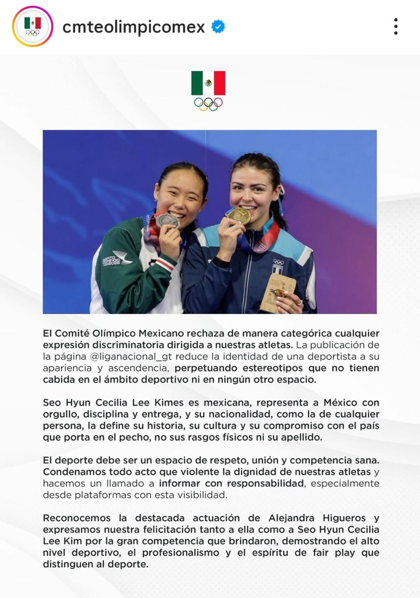 johgyu's tweet photo. Tanto el Comité Olímpico Mexicano como el medio de Taekwondo más importante de MX le mostraron su apoyo a Cecy Lee por lo ocurrido. Si tienen la oportunidad de dejarle algún comentario en su ig a Cecy, háganlo! Ella nos va a representar el próximo año en los panamericanos 🇲🇽❤️ https://t.co/yB0W3yYzO8