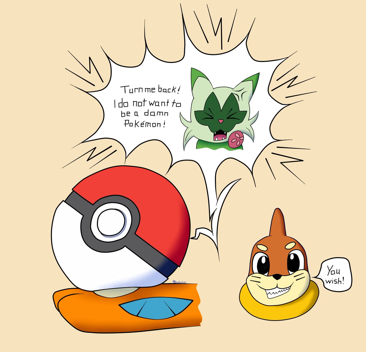 smokulec's tweet photo. My first attempt to draw TF, well... post-TF

Poor trainer, transformed into a Floragato, got caught by his Buizel and sealed inside a Pokeball. Now he's begging to be turned back.

#TFTuesday #TFEveryday #pokemonㅤㅤㅤ https://t.co/o6Z4O4mdAy
