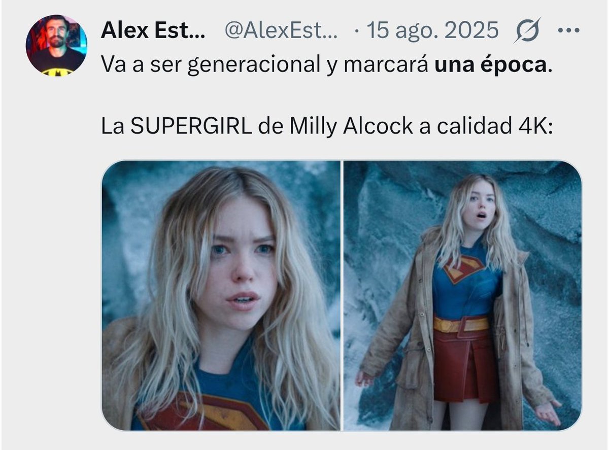 Le_Chuck_81's tweet photo. NostrAlex vaticinando el futuro brillante de Supergirl 🙌🏻

(Ya disponible en Jack Sparrow 😉) https://t.co/fUiPrBHvjr