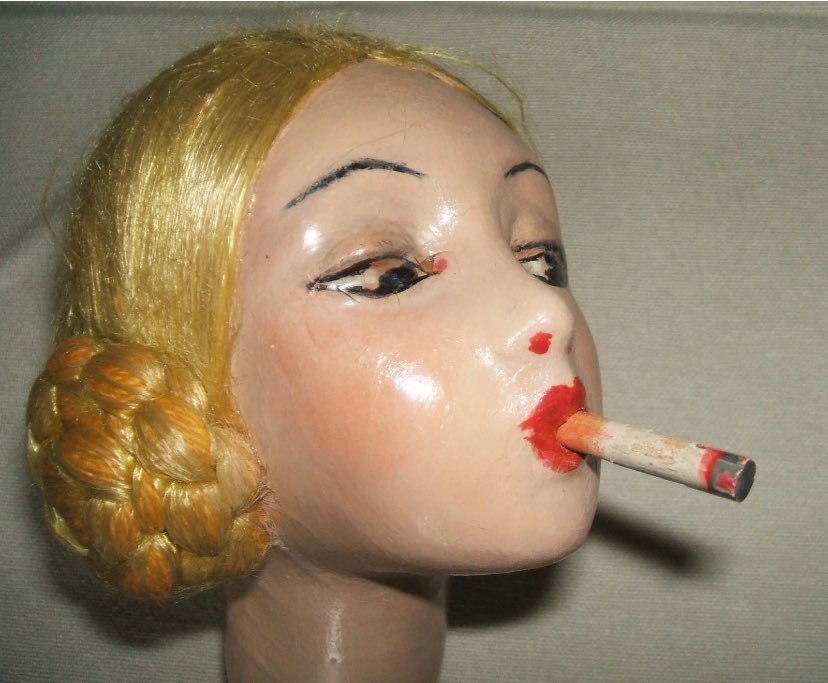 shuttrrbugg's tweet photo. 1920’s (i think) boudoir doll head having a smoke 💋 https://t.co/cBX5UJKVAZ