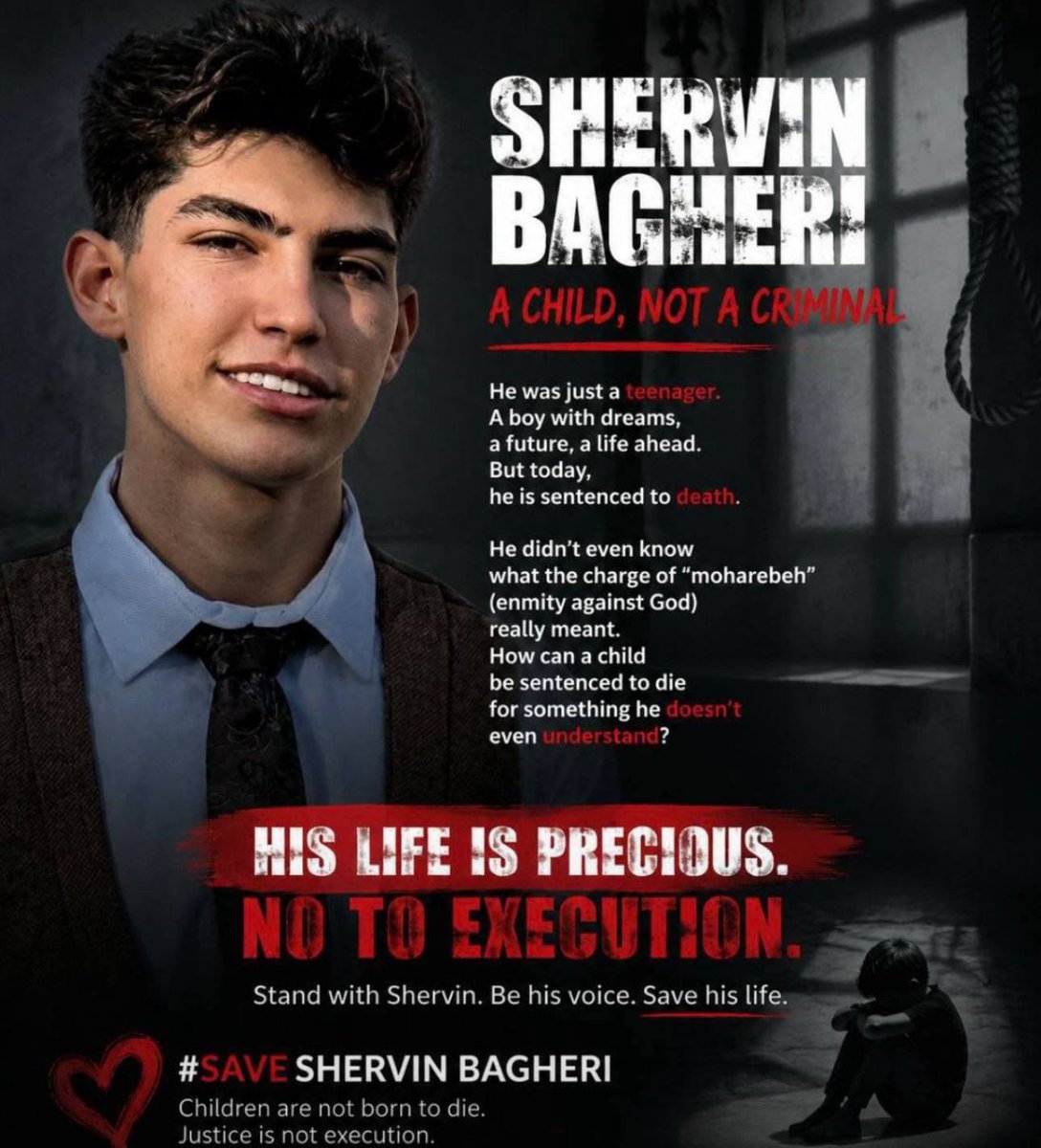 itwakeupf1lthy's tweet photo. #ShervinBagheriani, 19-year-old protester who got arrested back on January 8th in Isfahan’s Alikhani Square. He was charged with moharebeh and has now been sentenced to death. We need to be his voice.
 #iranprotests
 #StopExecutions https://t.co/rHNDwbcOGP